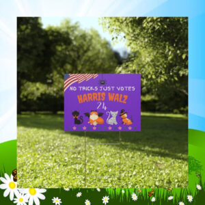 No Tricks Just Votes Cat Harris Walz 24 Halloween Sooky Yard Sign