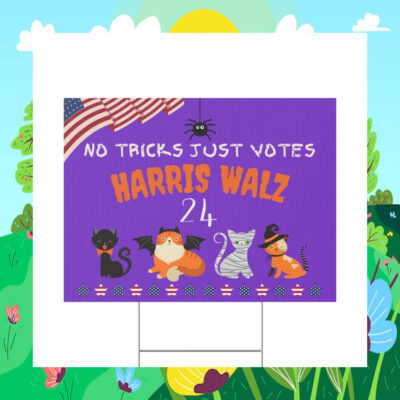 No Tricks Just Votes Harris Walz 2024 Halloween Yard Signs