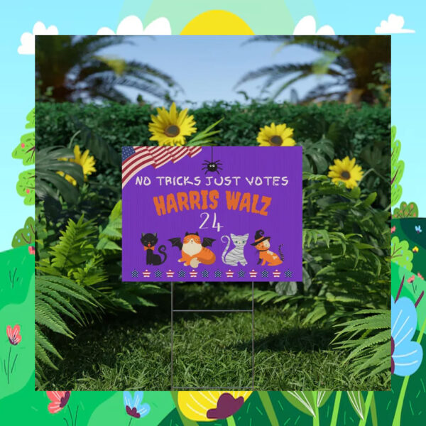 No Tricks Just Votes Harris Walz 2024 Halloween Yard Signs