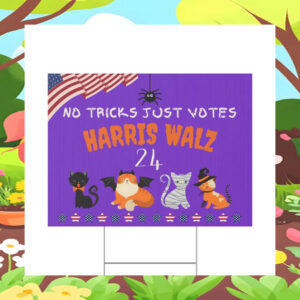 No Tricks Just Votes Harris Walz 24 Political Yard Sign
