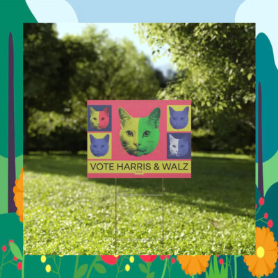 Official Cat Vote Harris & Walz 2024 Yard Signs