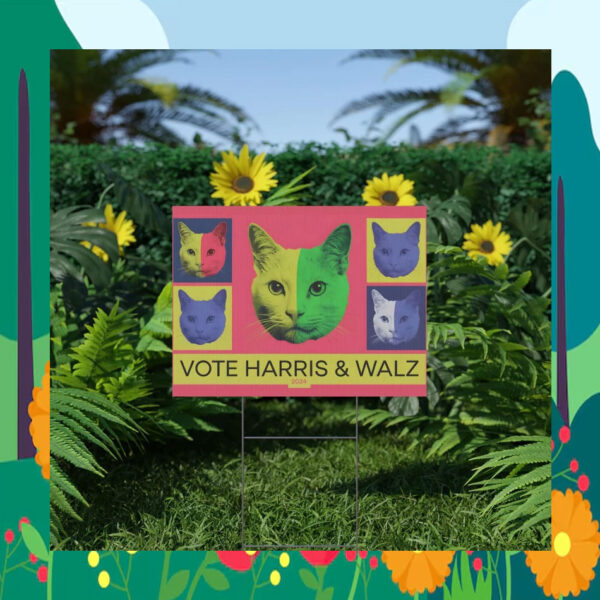 Official Cat Vote Harris & Walz 2024 Yard Signs