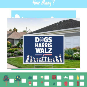 Official Dogs For Harris Walz 2024 Yard Signs