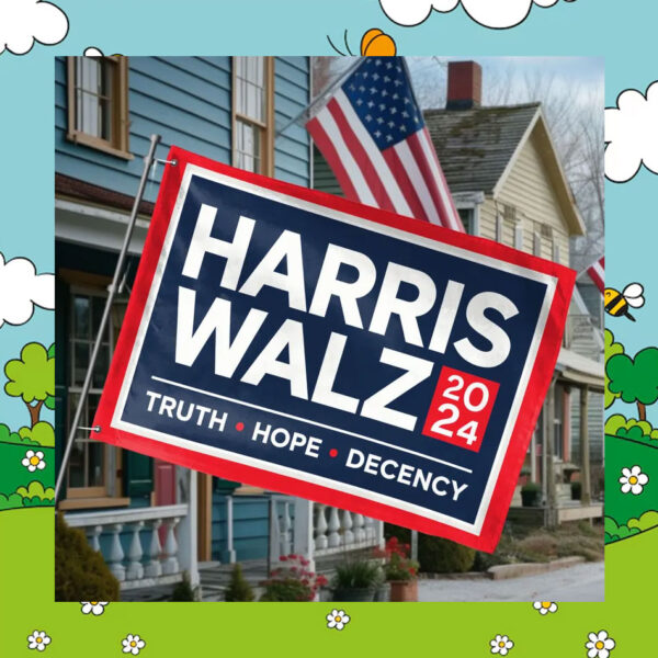 Official Harris Walz 2024 Truth Hope Decency Flag