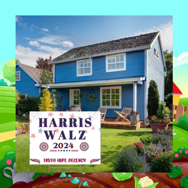 Official Harris Walz 2024 Truth Hope Decency Yard Sign
