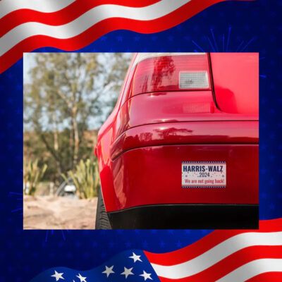 Official Harris Walz 2024 We Are Not Going Back Car Magnet