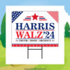 Official Harris Walz 24 Truth Hope Decency Yard Sign