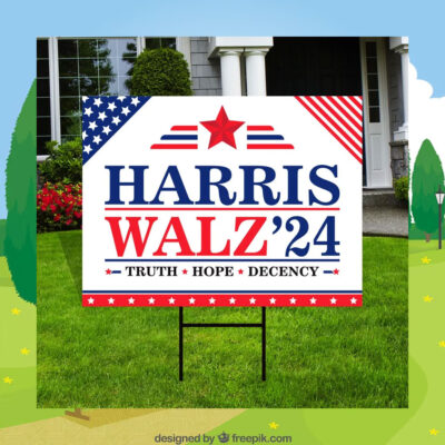 Official Harris Walz 24 Truth Hope Decency Yard Sign