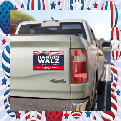Official Harris Walz Let's Win This 2024 Car Magnet