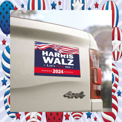 Official Harris Walz Let's Win This 2024 Car Magnet