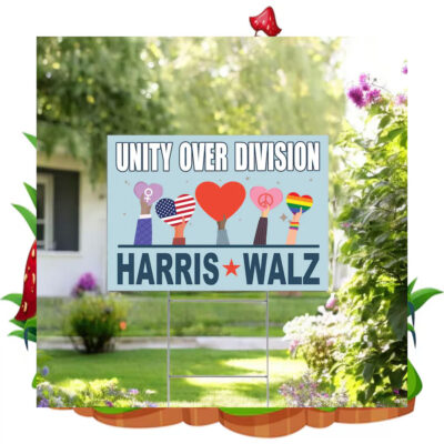 Official Harris Walz Unity Over Division Yard Signs