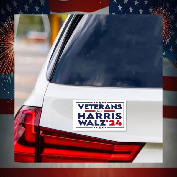 Official Veterans For Harris Walz 24 Car Magnet