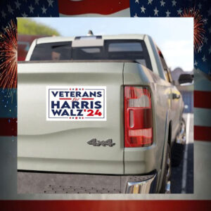 Official Veterans For Harris Walz 24 Car Magnet