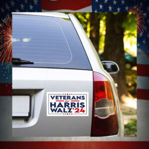 Official Veterans For Harris Walz 24 Car Magnet