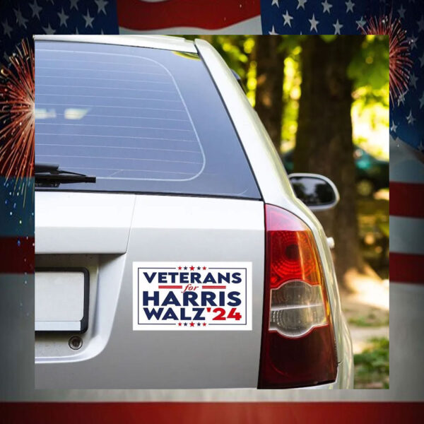 Official Veterans For Harris Walz 24 Car Magnet