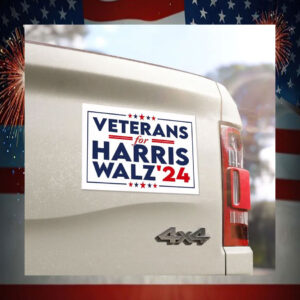 Official Veterans For Harris Walz 24 Car Magnet