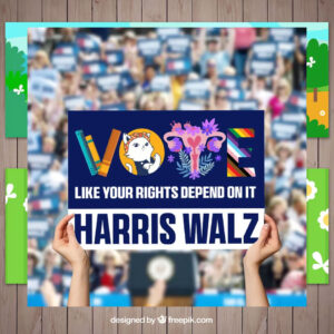 Official Vote Like Your Rights Depend On It Harris Walz Yard Sign