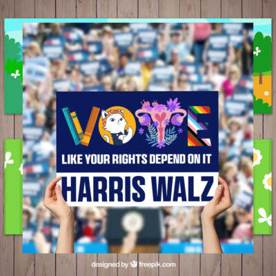 Official Vote Like Your Rights Depend On It Harris Walz Yard Sign