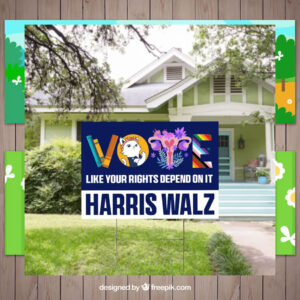 Official Vote Like Your Rights Depend On It Harris Walz Yard Sign