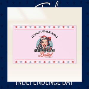 Pink Grab Him By The Ballot Harris Walz 2024 Car Magnet