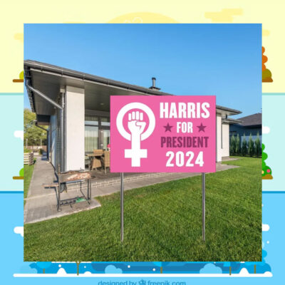 Pink Harris For President 2024 Plastic Yard Sign