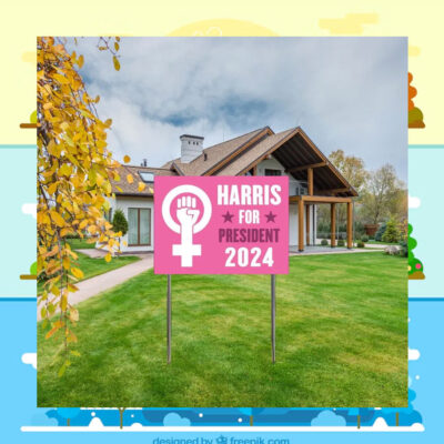 Pink Harris For President 2024 Plastic Yard Sign
