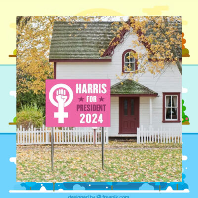 Pink Harris For President 2024 Plastic Yard Sign