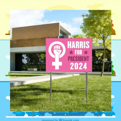 Pink Harris For President 2024 Plastic Yard Sign