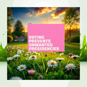 Pink Kamala 2024 Voting Prevents Unwanted Presidencies Yard Sign