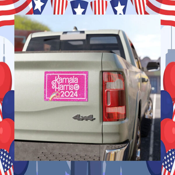 Pink Kamala Harris And Tim 2024 Car Magnet