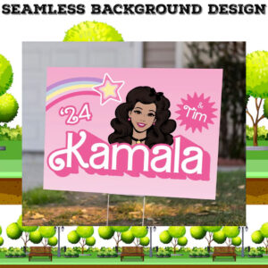 Pink Kamala & Tim 24 Yard Sign