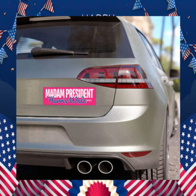 Pink Madam President Harris Walz 2024 Car Magnet