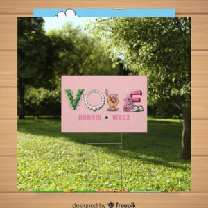 Pink Vote Harris Walz 2024 Yard Sign