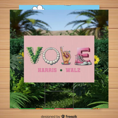 Pink Vote Harris Walz 2024 Yard Sign
