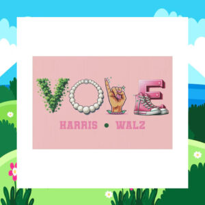Pink Vote Harris Walz Yard Sign