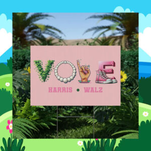 Pink Vote Harris Walz Yard Sign