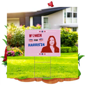Pink Women For Harris 24 Yard Sign