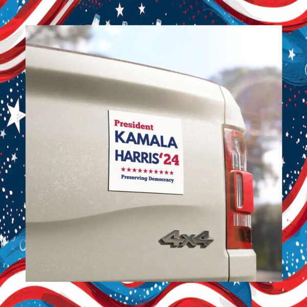 President Kamala Harris 24 Presevng Democracy Car Magnet