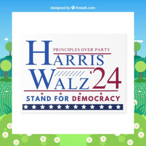 Principles Over Party Harris Walz 24 Stand For Democracy Yard Sign
