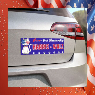 Purr - Fect Leadership Harris - Walz Car Magnet