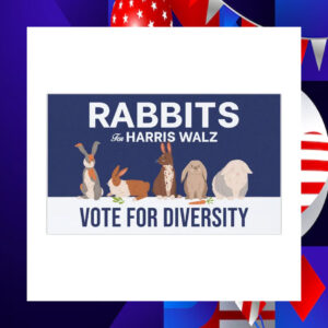 Rabbits For Harris Walz 24 Vote For Diversity Car Magnets