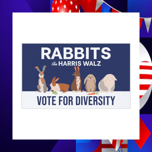 Rabbits For Harris Walz 24 Vote For Diversity Car Magnets