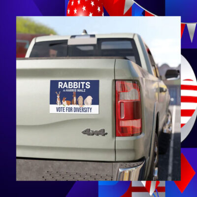 Rabbits For Harris Walz 24 Vote For Diversity Car Magnets