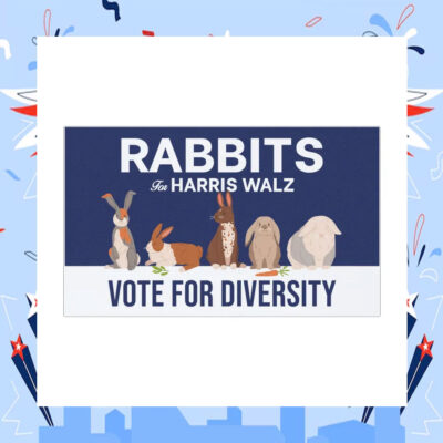 Rabbits For Harris Walz Vote For Diversity Car Magnet