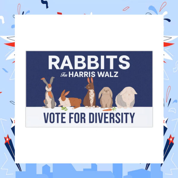 Rabbits For Harris Walz Vote For Diversity Car Magnet