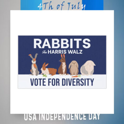 Rabbits For Harris Walz Vote For Diversity Car Magnets