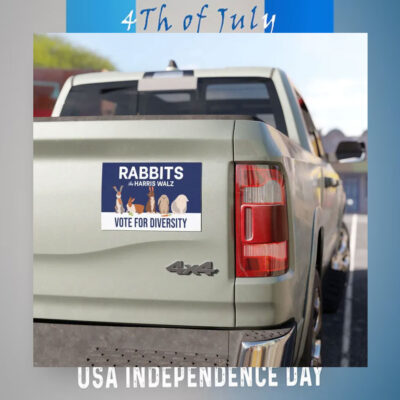 Rabbits For Harris Walz Vote For Diversity Car Magnets
