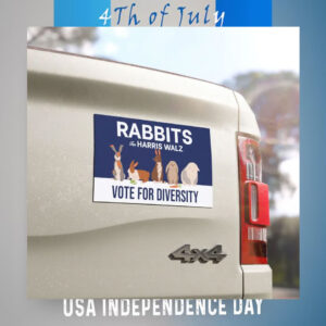 Rabbits For Harris Walz Vote For Diversity Car Magnets
