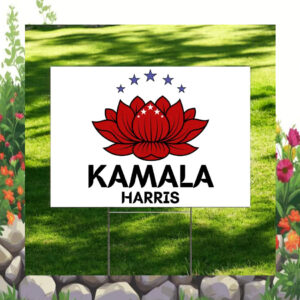Red Lotus For Kamala Harris Yard Signs