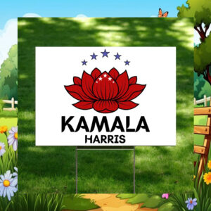 Red Lotus Kamala Harris Yard Sign